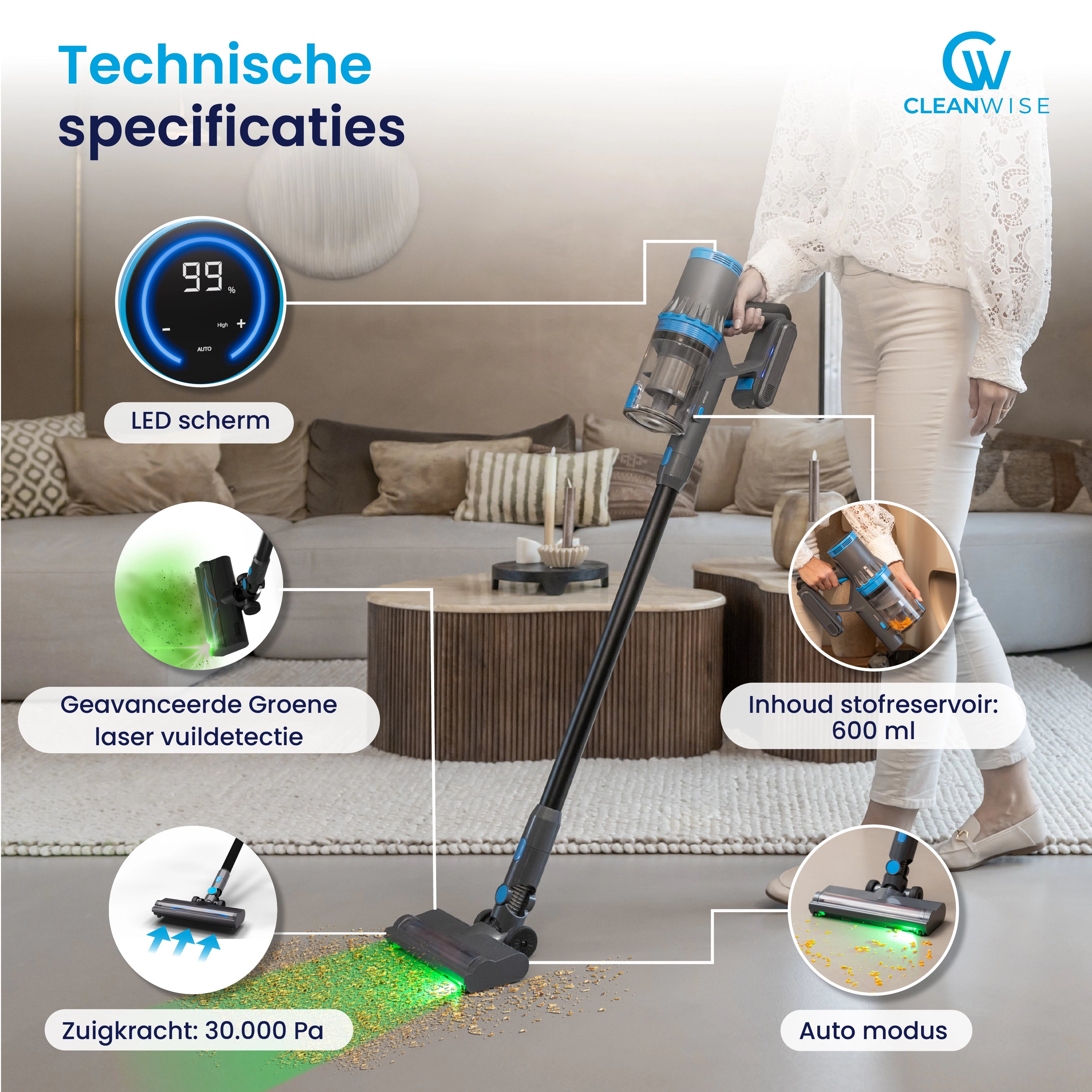 CleanWise Rita Steelstofzuiger
